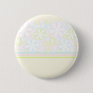 gelbe Blumen und Streifen Button