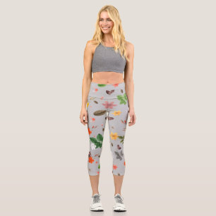 Gelbe Blumen und weiße Rosen 11 Capri Leggings