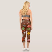 Gelbe Blumen und weiße Rosen 12 Capri Leggings (Rückseite)
