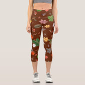 Gelbe Blumen und weiße Rosen 12 Capri Leggings (Vorderseite)