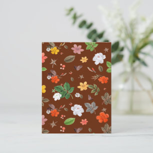 Gelbe Blumen und weiße Rosen 12 Feiertagspostkarte
