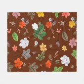 Gelbe Blumen und weiße Rosen 12 Fleecedecke (Vorderseite (Horizontal))