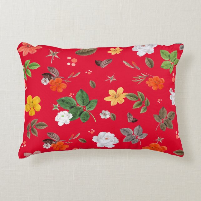 Gelbe Blumen und weiße Rosen 13 Dekokissen (Vorderseite)