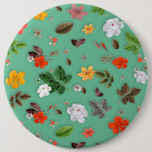 Gelbe Blumen und weiße Rosen 14 Button (Vorderseite)