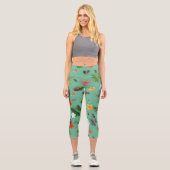 Gelbe Blumen und weiße Rosen 14 Capri Leggings (Vorderseite)