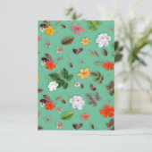 Gelbe Blumen und weiße Rosen 14 Dankeskarte (Stehend Vorderseite)