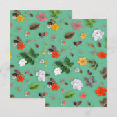 Gelbe Blumen und weiße Rosen 14 Dankeskarte (Vorne/Hinten)