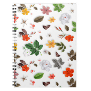 Gelbe Blumen und weiße Rosen 15 Notizblock