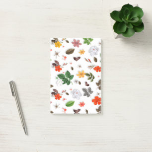 Gelbe Blumen und weiße Rosen 15 Post-it Klebezettel