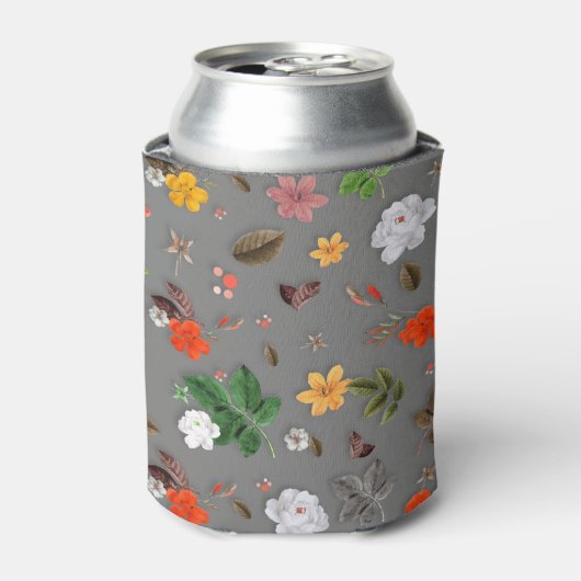 Gelbe Blumen und weiße Rosen 16 Dosenkühler (Kanne Vorderseite)