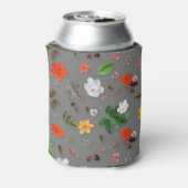 Gelbe Blumen und weiße Rosen 16 Dosenkühler (Kanne Rückseite)