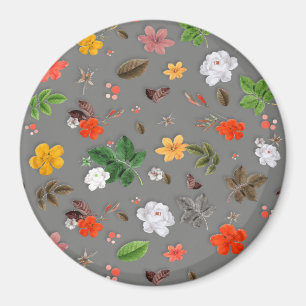 Gelbe Blumen und weiße Rosen 16 Magnet