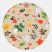 Gelbe Blumen und weiße Rosen 17 Runder Aufkleber (Vorderseite)