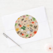 Gelbe Blumen und weiße Rosen 17 Runder Aufkleber (Umschlag)