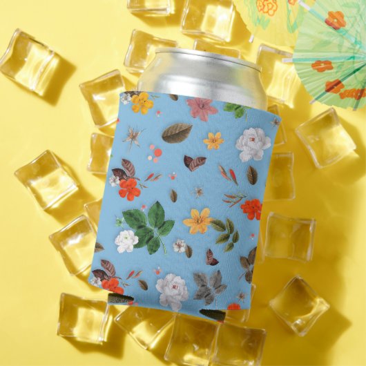 Gelbe Blumen und weiße Rosen 18 Dosenkühler (In Situ Sommer)