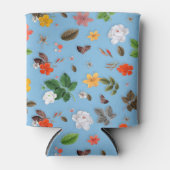 Gelbe Blumen und weiße Rosen 18 Dosenkühler (Vorderseite)