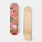 Gelbe Blumen und weiße Rosen 19 Skateboard (Vorderseite)