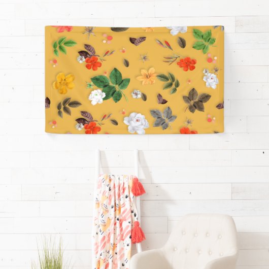 Gelbe Blumen und weiße Rosen 20 Banner (Insitu)