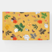 Gelbe Blumen und weiße Rosen 20 Banner (Horizontal)