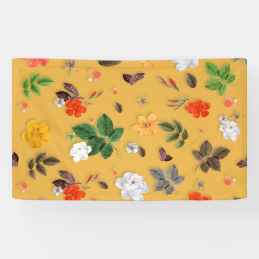 Gelbe Blumen und weiße Rosen 20 Banner (Horizontal)