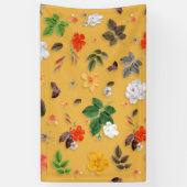 Gelbe Blumen und weiße Rosen 20 Banner (Vertikal)