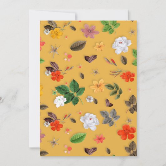 Gelbe Blumen und weiße Rosen 20 Dankeskarte (Rückseite)