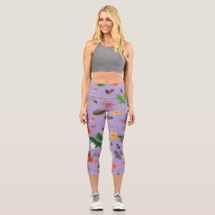 Gelbe Blumen und weiße Rosen 21 Capri Leggings