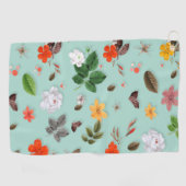 Gelbe Blumen und weiße Rosen 22 Golfhandtuch (Horizontal)
