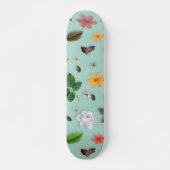 Gelbe Blumen und weiße Rosen 22 Skateboard (Vorne)