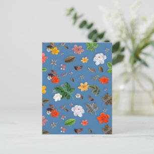 Gelbe Blumen und weiße Rosen 23 Feiertagspostkarte