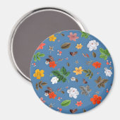 Gelbe Blumen und weiße Rosen 23 Magnet (Vorderseite/Rückseite)