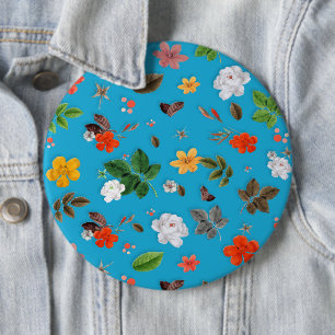 Gelbe Blumen und weiße Rosen 24 Button