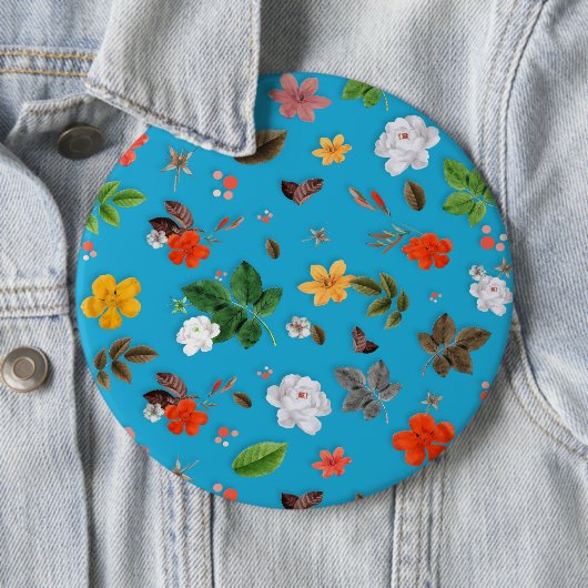 Gelbe Blumen und weiße Rosen 24 Button (Beispiel)