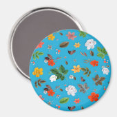 Gelbe Blumen und weiße Rosen 24 Magnet (Vorderseite/Rückseite)