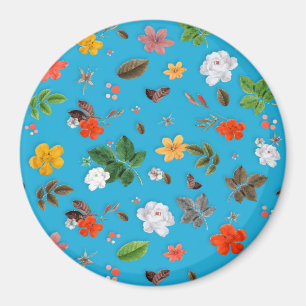 Gelbe Blumen und weiße Rosen 24 Magnet