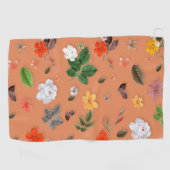 Gelbe Blumen und weiße Rosen 25 Golfhandtuch (Horizontal)
