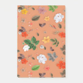 Gelbe Blumen und weiße Rosen 25 Post-it Klebezettel (Vorderseite)