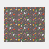 Gelbe Blumen und weiße Rosen 26 Fleecedecke (Vorderseite (Horizontal))