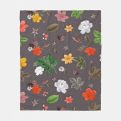 Gelbe Blumen und weiße Rosen 26 Fleecedecke (Vorderseite)