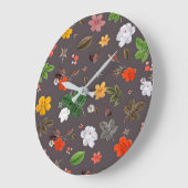 Gelbe Blumen und weiße Rosen 26 Große Wanduhr (Winkel)