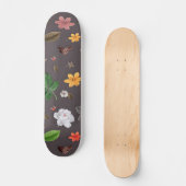 Gelbe Blumen und weiße Rosen 26 Skateboard (Vorderseite)
