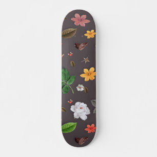 Gelbe Blumen und weiße Rosen 26 Skateboard