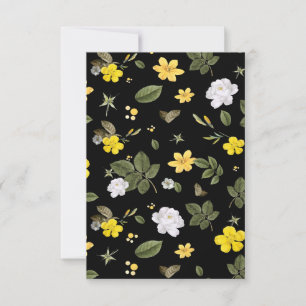 Gelbe Blumen und Weiße Rosen 2 Dankeskarte