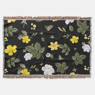 Gelbe Blumen und Weiße Rosen 2 Decke