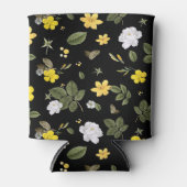 Gelbe Blumen und Weiße Rosen 2 Dosenkühler (Vorderseite)