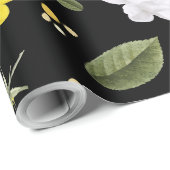 Gelbe Blumen und Weiße Rosen 2 Geschenkpapier (Rolleneckpunkt)