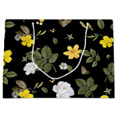 Gelbe Blumen und Weiße Rosen 2 Große Geschenktüte (Vorderseite)