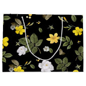 Gelbe Blumen und Weiße Rosen 2 Große Geschenktüte (Rückseite)