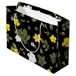 Gelbe Blumen und Weiße Rosen 2 Große Geschenktüte