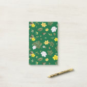 Gelbe Blumen und weiße Rosen 6 Post-it Klebezettel (Auf Schreibtisch)